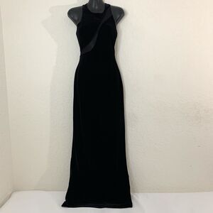 Vintage Velvet Formal Gown Black Prom Dress 90 Dark Romantic Feminine Goth‎ Glam